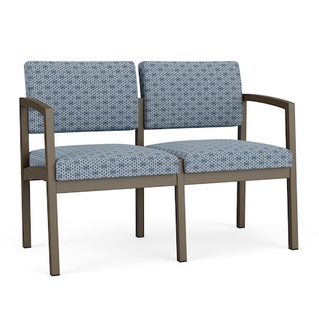 Lesro Lenox 2 Seat Tandem Seating W/ No Center Arm, 43.5 in W 24.5 in L 32 in H LS2101